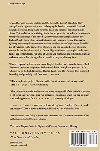 The Great Age of the English Essay: An Anthology (Lewis Walpole Eighteenth-Century Culture and History (Paperback))