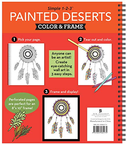 Color & Frame - Painted Deserts (Adult Coloring Book)