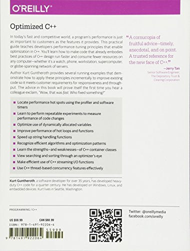 Optimized C++: Proven Techniques for Heightened Performance — back cover