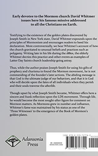 An Address to All Believers in Christ: By A Witness to the Divine Authenticity of the Book of Mormon (Hardcover)