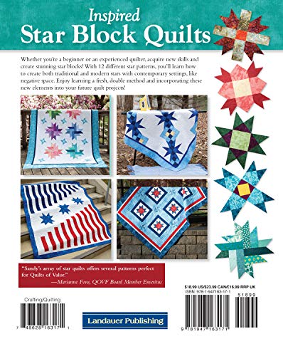 Inspired Star Block Quilts: 12 Projects Using Traditional and Modern Blocks (Landauer) Piecing and Paper-Piecing Techniques to Form Stunning Stars with Contemporary Elements like Negative Space