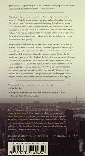 I Speak of the City: Poems of New York — back cover