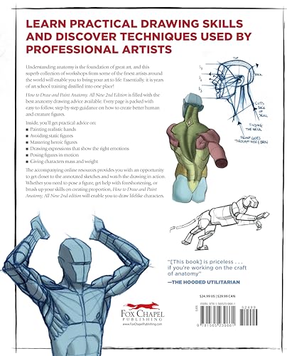 How to Draw and Paint Anatomy, All New 2nd Edition: Creating Lifelike Humans and Realistic Animals (Fox Chapel Publishing) Complete Artist's Guide & CD; Step-by-Step Guidance to Bring Your Art to Life