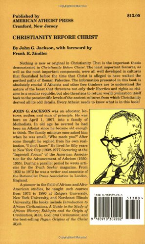 Christianity Before Christ — back cover