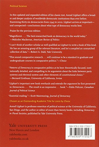 Patterns of Democracy: Government Forms and Performance in Thirty-Six Countries — back cover