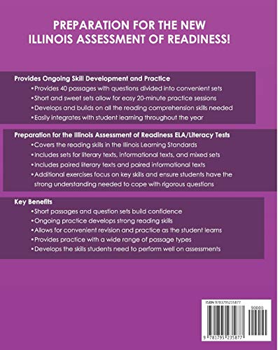 ILLINOIS TEST PREP Reading Skills Workbook Daily IAR Practice Grade 6: Preparation for the Illinois Assessment of Readiness ELA/Literacy Tests
