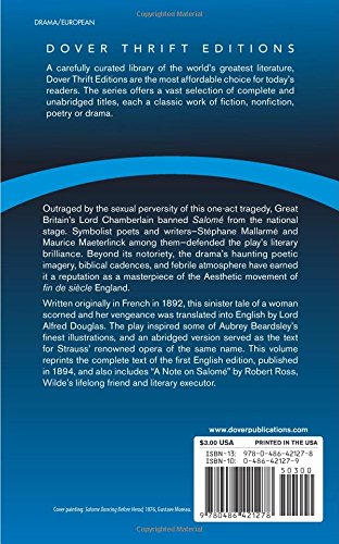 Salomé (Dover Thrift Editions: Plays) — back cover