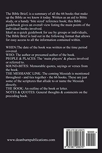 Bible Summary - The Bible Brief: A Bible Summary, Study, & Reference Guidebook