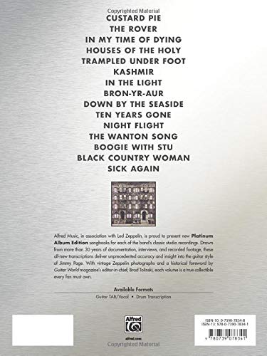 Led Zeppelin -- Physical Graffiti Platinum Guitar: Authentic Guitar TAB (Alfred's Platinum Album Editions)