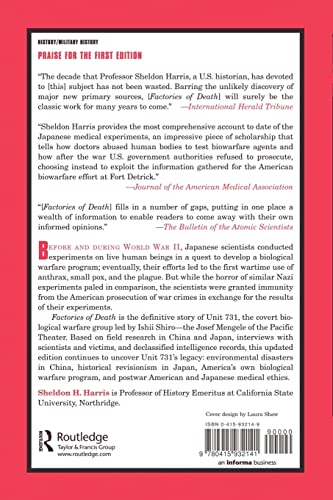 Factories of Death: Japanese Biological Warfare, 1932-45 and the American Cover-Up