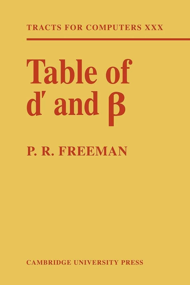 Table of d' and