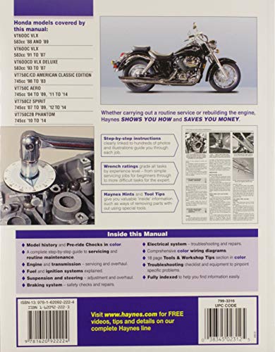 Honda Shadow VT600 and VT750, 600cc and 750cc from 1988 thru 2000 (Owners Workshop Manual)