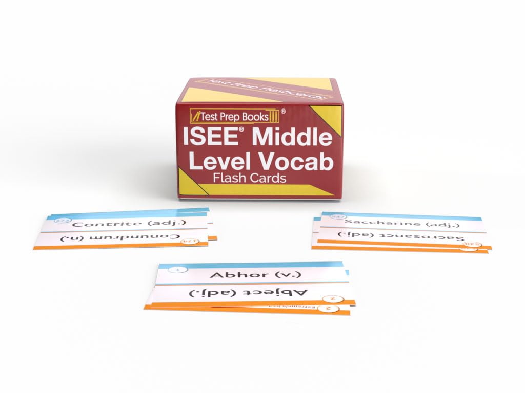 ISEE Middle Level Vocabulary Study Cards: ISEE Middle Level Vocabulary Test Prep and Practice [Full Color Cards]