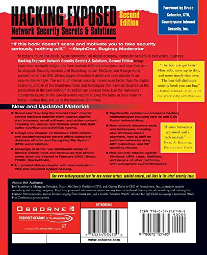 Hacking Exposed: Network Security Secrets & Solutions, Second Edition (Hacking Exposed)