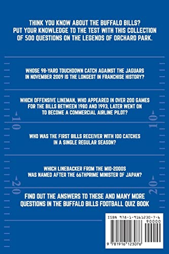 Buffalo Bills Football Quiz Book: 500 Questions on the Legends of Orchard Park (Sports Quiz Books)