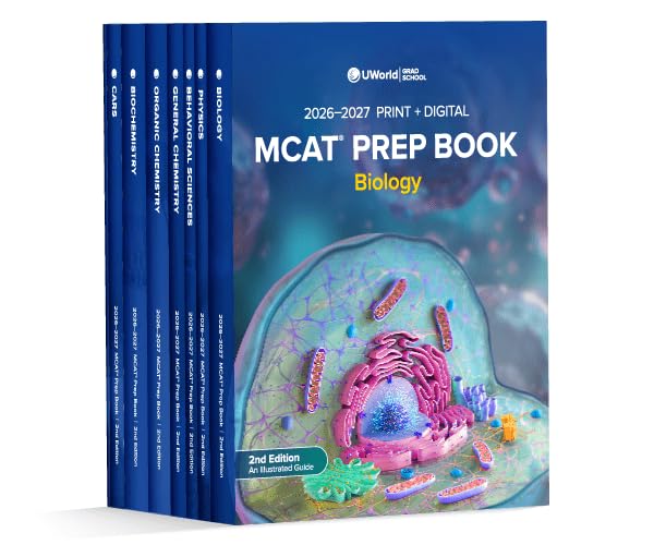 UWorld MCAT Books 2026-2027: 8 MCAT Prep Books (Printed & Interactive Digital), 6 Science Review Books + 2 MCAT CARS Practice Books