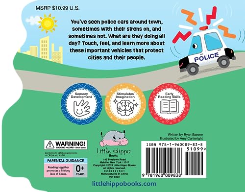 On Patrol with Police Car - Touch and Feel Board Book - Sensory Board Book