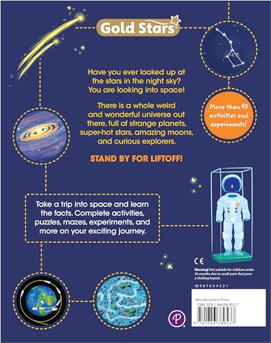 Explore Space, Stars, and Planets: Activity and Fact Book for Kids Ages 5-9: Stickers, Activities. Experiments, Diagrams, Mazes, Coloring, Dot-to-Dots, and More (Gold Stars Series)