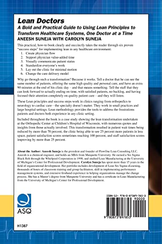 Lean Doctors: A Bold and Practical Guide to Using Lean Principles to Transform Healthcare Systems, One Doctor at a Time — back cover