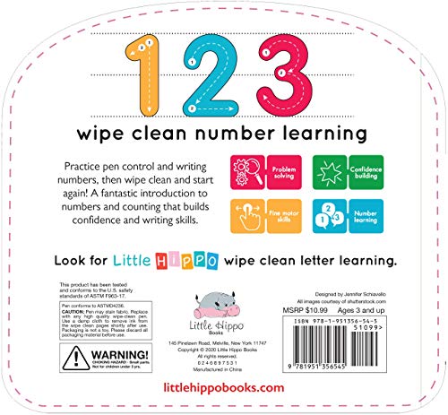 Write & Wipe 123 - Childrens Novelty Learning Board Book - Wipe Clean - Educational - Numbers and Counting