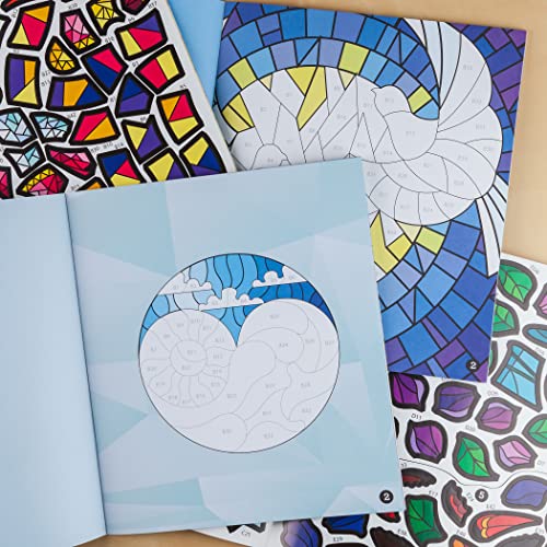 4 Booklet Set - Brain Games - Sticker by Number: Love, Peace, Hope, Faith