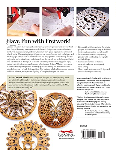 Circular Scroll Saw Designs: Fretwork Patterns for Trivets, Coasters, Wall Art & More (Fox Chapel Publishing) 27 Scrolling Patterns, Step-by-Step Tutorials, How-To Tips, Intricate Contemporary Designs