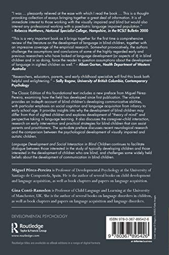 Language Development and Social Interaction in Blind Children (Psychology Press & Routledge Classic Editions)