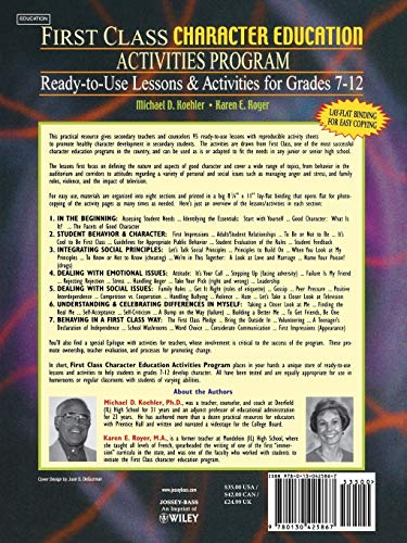 First Class Character Education Activities Program: Ready-to-Use Lessons and Activities for Grades 7 - 12