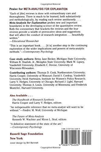 Meta-Analysis for Explanation: A Casebook