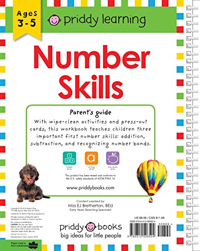 Wipe Clean Workbook: Number Skills (enclosed spiral binding): Ages 4-7; wipe-clean with pen & flash cards (Wipe Clean Learning Books)