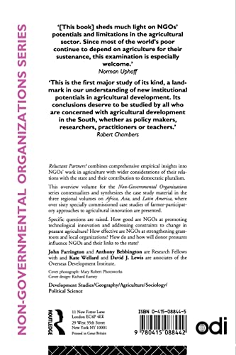 Reluctant Partners? Non-Governmental Organizations, the State and Sustainable Agricultural Development (Non-Governmental Organizations series)