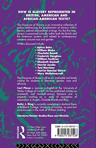 The Discourse of Slavery: From Aphra Behn to Toni Morrison