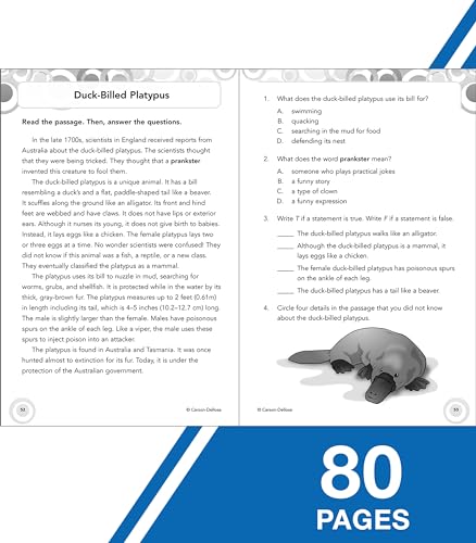 Carson Dellosa Skill Builders Reading Comprehension 5th Grade Workbook, Fiction and Nonfiction Passages, Greek Mythology, and More, Classroom or Homeschool Curriculum