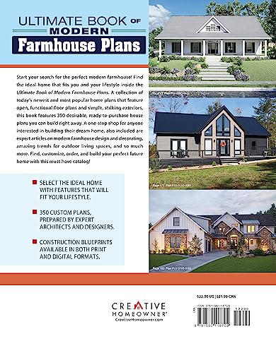 Ultimate Book of Modern Farmhouse Plans: 350 Illustrated Designs (Creative Homeowner) Catalog of Home Plans, plus Guidance on Modern Decorating, Functional Rooms, Outdoor Living, Kitchens, and More