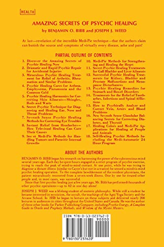 Amazing Secrets of Psychic Healing — back cover