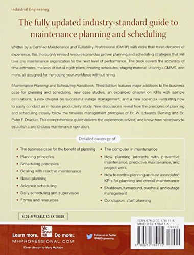 Maintenance Planning and Scheduling Handbook 3/E by Palmer,