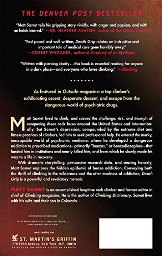 Death Grip: A Climber's Escape from Benzo Madness — back cover