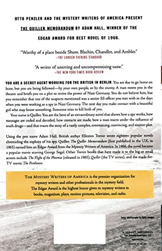 The Quiller Memorandum — back cover