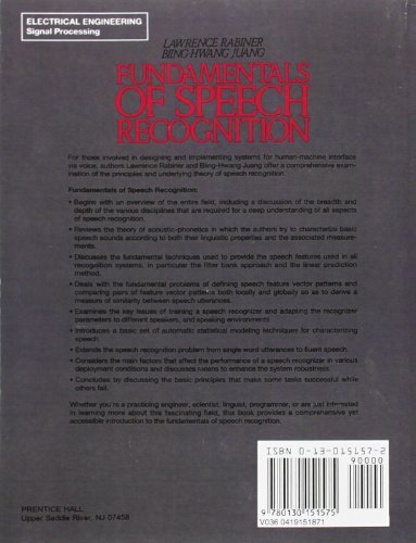 Fundamentals of Speech Recognition