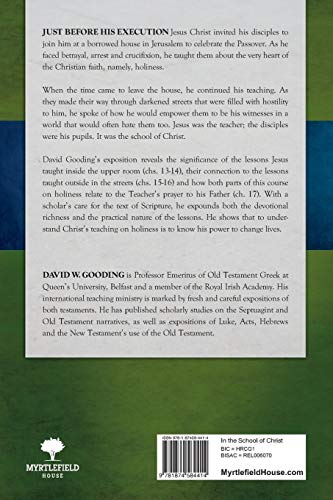 In the School of Christ: Lessons on Holiness in John 13-17