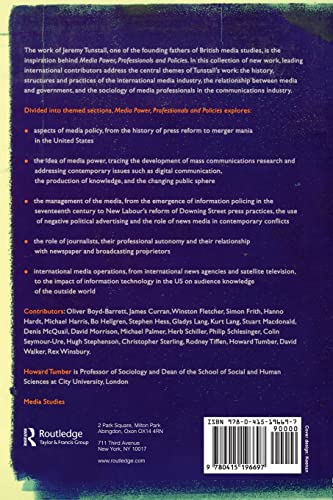 Media Power, Professionals and Policies