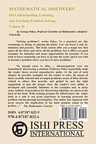 Mathematical Discovery on Understanding, Learning, and Teaching Problem Solving, Volume II