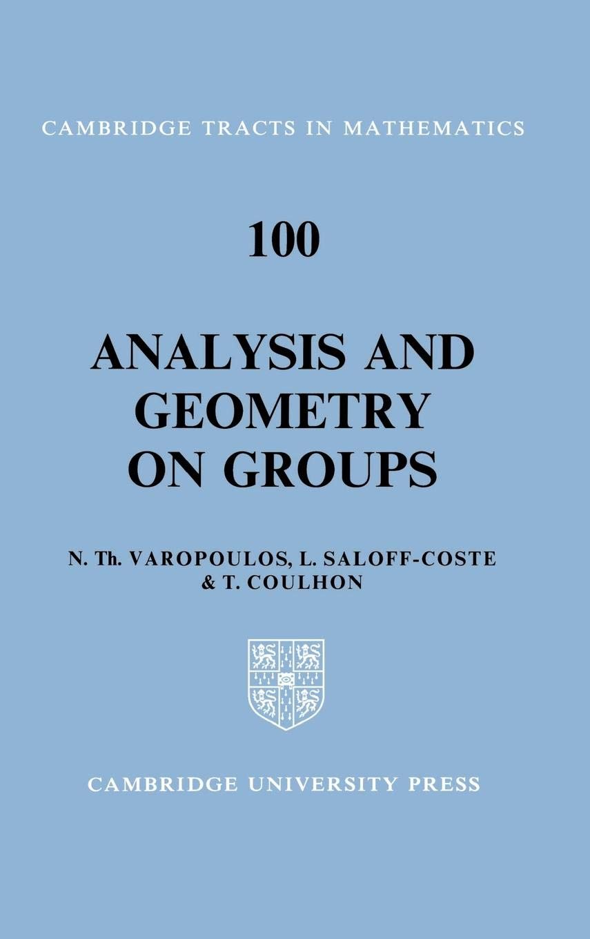 Analysis and Geometry on Groups (Cambridge Tracts in Mathematics, Series Number 100)