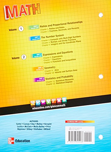 Glencoe Math, Course 1, Student Edition, Volume 1 (MATH APPLIC & CONN CRSE)
