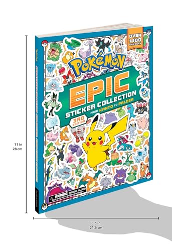 Pokémon Epic Sticker Collection 3rd Edition: From Kanto to Paldea: Over 1,400 Stickers!