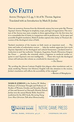 On Faith: Summa Theologiae 2-2, qq. 1-16 of St. Thomas Aquinas