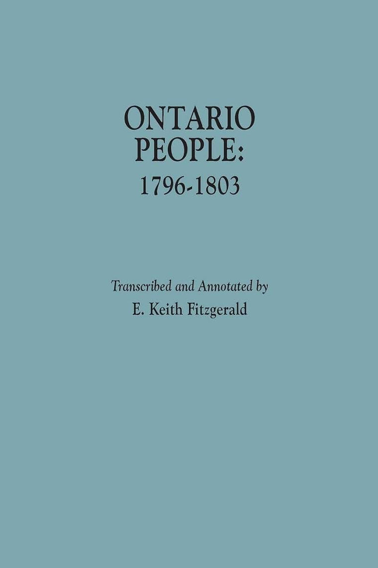 Ontario People: 1796-1803