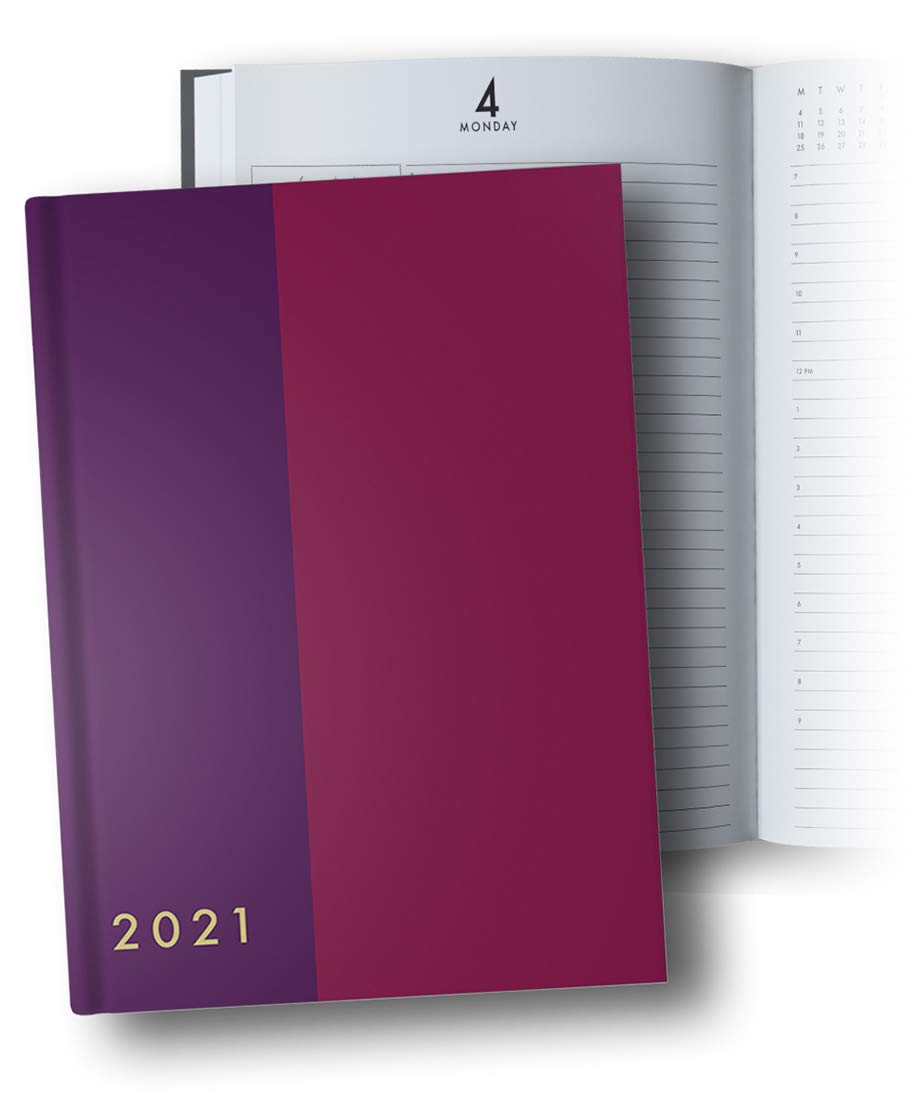 Daily Planner 2021 for Women 8.5 x 11: 8.5" x 11" 2021 Daily Planner Hardcover, 1 Page per Day, January - December 2021, 12 Month Dated Planner 2021, Purple - Red