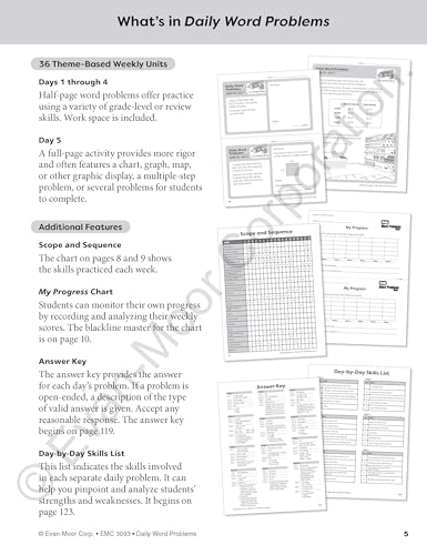 Evan-Moor Daily Word Problems, Grade 3, Homeschooling & Classroom Resource Workbook, Problem-Solving Real Life Math Skills, Reproducible Worksheet ... Fractions, Time (Daily Word Problems Math)