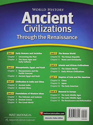 World History: Student Edition Ancient Civilizations Through the Renaissance 2012